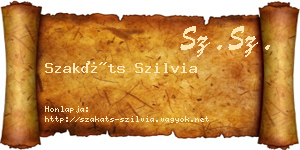 Szakáts Szilvia névjegykártya