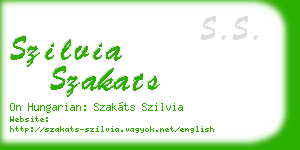 szilvia szakats business card